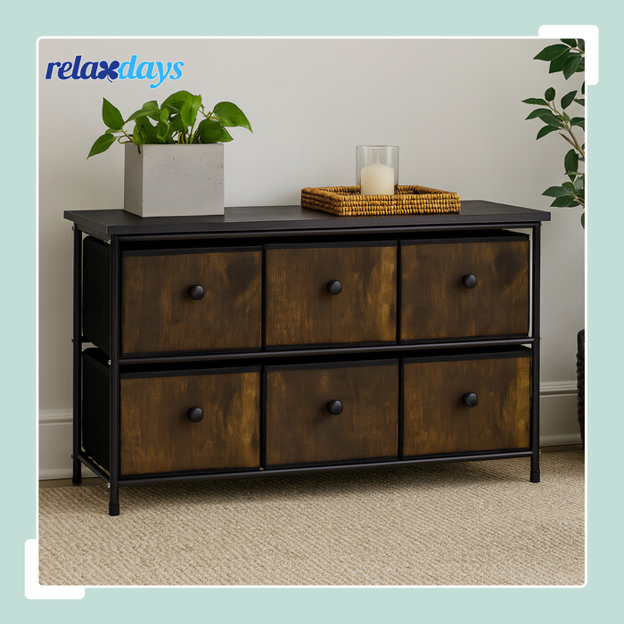 Relaxdays Sideboard with 6 Drawers