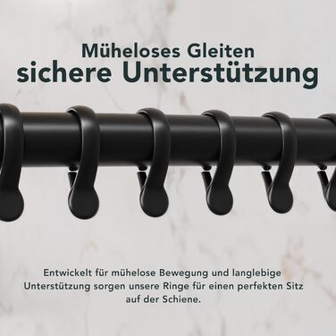 Штанга для душу Еріка L-подібної та U-подібної форми - 4-в-1 для ванни та душу - сталева з порошковим покриттям (чорна)