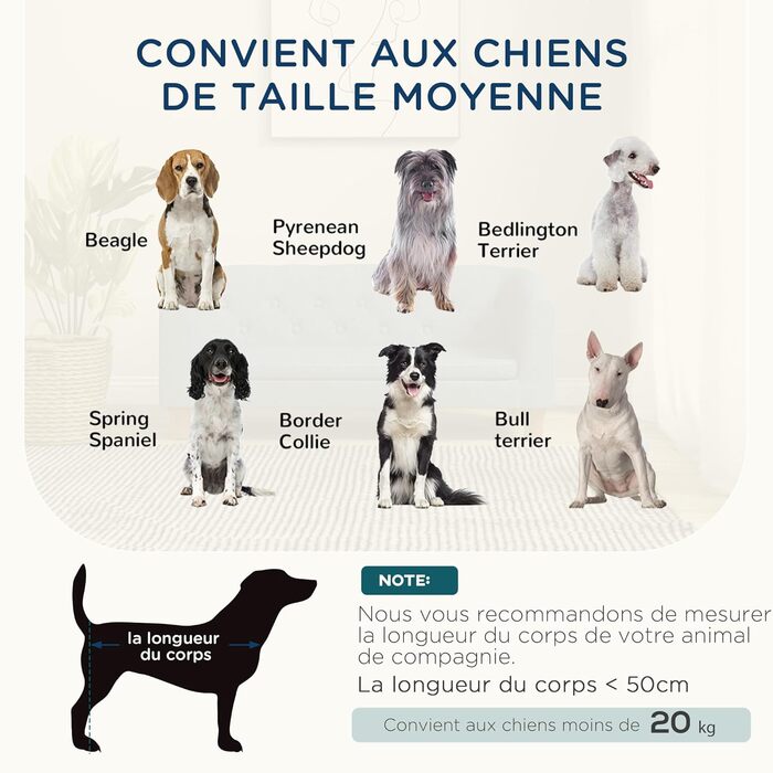 Диван для собак та котів PawHut, сірий, 96 x 60 x 42 см, з м'яким знімним подушкою