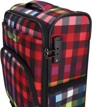 Чемодан-валіза Kenorada SoftLITE 4w, 55 см, ручна поклажа, багатобарвний, з TSA замком