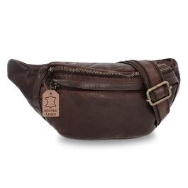 Чоловіча та жіноча поясна сумка Gusti Leather Spencer I з натуральної шкіри (колір: коричневий)