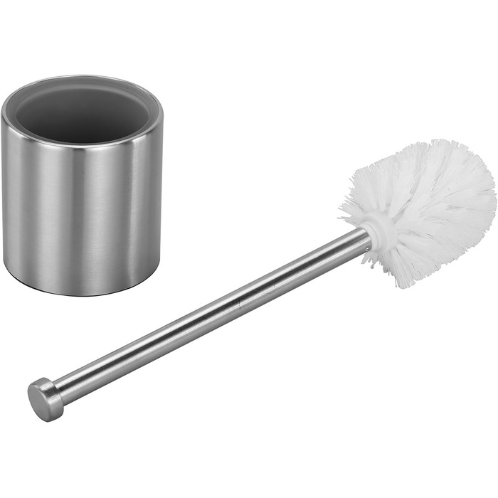 Набір для туалету Axentia з нержавіючої сталі - щітка, тримач та запасна щітка, дизайн, без свердління, 10 x 10 x 36 см