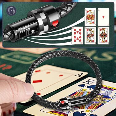 Чоловічий браслет з плетеної шкіри та магнітним застібкою (чорний). Подарункова коробка в комплекті