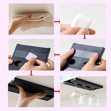 Тримач для келихів вина Vastsea (2 шт.), чорний - для дому, ресторану, бару