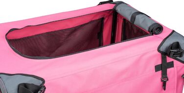 Foxdevil® Складана переноска для собак та котів середніх порід – переноска для тварин у машину та дім (світло-рожевий, M)