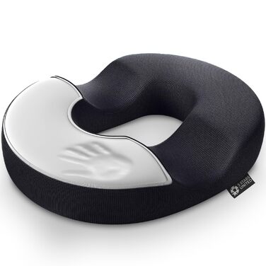 Ортопедичний сидіння-пончик з піни Memory Foam 5 Star United для геморою та кокцигодину, чорний, малий