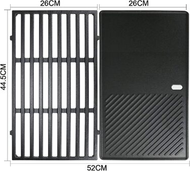 Решітка-гриль для Weber Spirit I/II 200/210/E210/E220/S210/S220 (лицьові кнопки керування), Запчастина Weber 7637, чавунна решітка-гриль