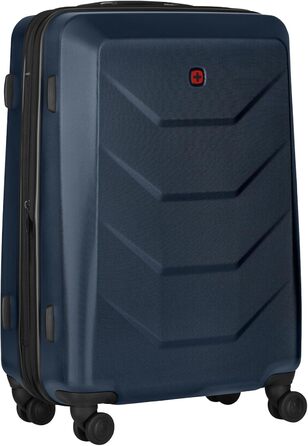 WENGER Pryo Hard Shell Suitcase with 4 Wheels, Trolley, Medium Size, 59 (67) L, Security Lock, for Men, Travel Vacation, 612537 (Blue, M)