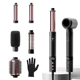 Airstyler 6-в-1: Фен-щітка, локони, об'єм, випрямлення, сушка волосся (Rose Gold)