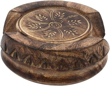 Wooden Coasters for Drinks, Absorbent Bar Coasters, Set of 6, Natural Lotus Design, Drink Coasters for Home Decor and Tableware, Protection, Housewarming Gift (Set of 6)