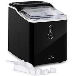 Машина для приготування льоду Klarstein Eiswürfelmaschine Klein - 12 кг/24 год, LED-дисплей, портативна, з лопаткою, для вечірок (Чорний)