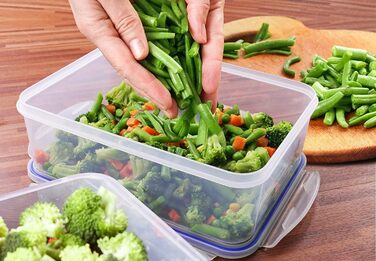 Набір контейнерів KICHLY 24 шт. з кришками: 12 контейнерів та 12 кришок. Герметичні контейнери для зберігання продуктів, Meal Prep, заморожування. Без BPA. Організатор для кухні (Блакитний)