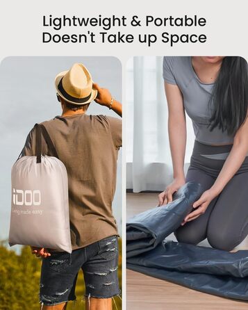 Надувний матрац iDOO з електричною помпою, самонадувний, 137x193x46 см, для дому та кемпінгу