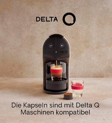 Кавові капсули Delta Q AQtivus, мелена кава для кавомашин Delta Q, інтенсивність 8, смак з нотками горіхів та фруктів, 100 капсул