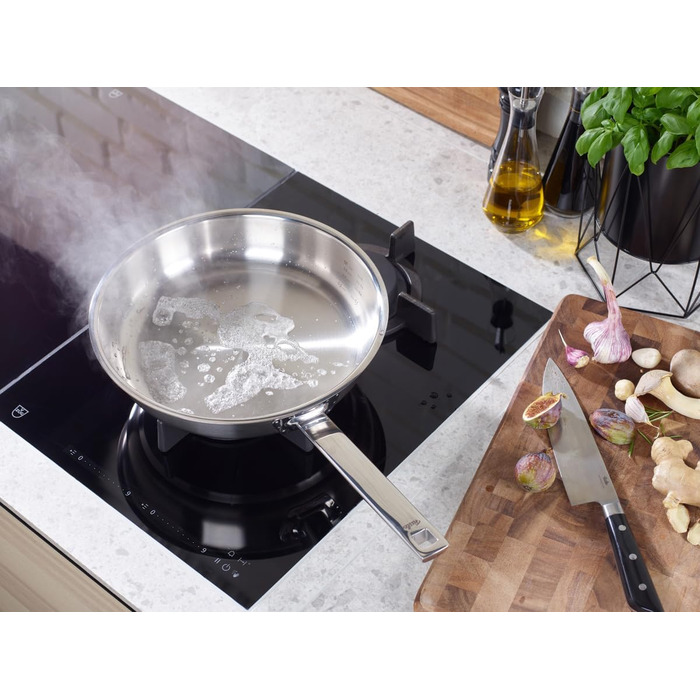 Сковорода Fissler Original Profi Collection з нержавіючої сталі, 24 см, з внутрішньою шкалою та зоною для приготування на грилі (без Novogrill), для індукційних плит