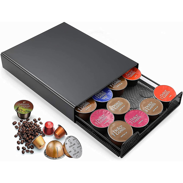 Організатор для капсул Dolce Gusto та Nespresso, ящик на 20 капсул, чорний