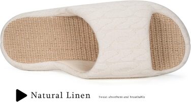 Тапочки жіночі Eagsouni з льону, зручні, антиковзні, з піною пам'яті, для дому, теплі, 37/38 EU, бежеві