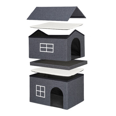 Relaxdays 2-Tier Cat House for Indoors
