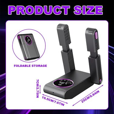 Електричний сушильник для взуття HOVCEH з УФ-стерилізацією та 360° циркуляцією повітря. Підходить для футбольного взуття, черевиків, рукавичок