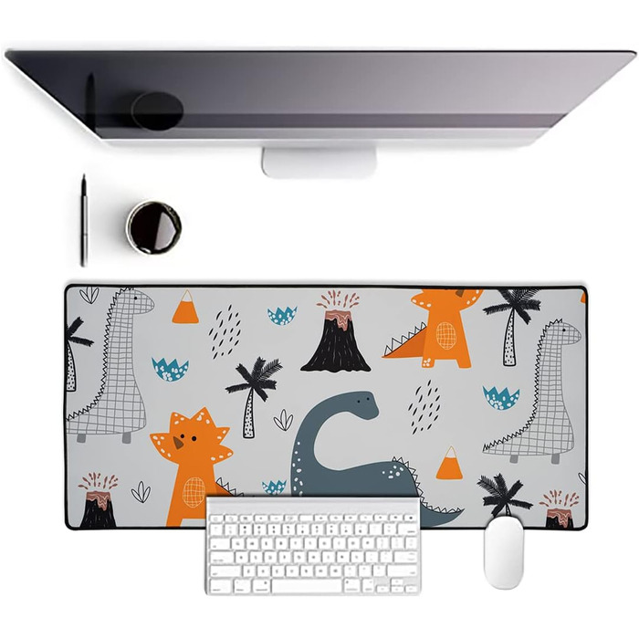 Килимок для столу XXL, ігровий Mousepad, Pad для клавіатури, стильний аксесуар для столу - покращує точність та швидкість, миється, ВОДОНЕПРОНИКНИЙ (DARK ) (Жовтий, Сірий)