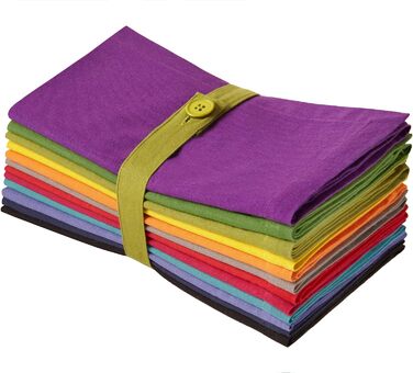 Cotton Craft - Napkins, 100% Cotton, 20 x 20 Oversized - Set Contains Magenta, Lime, Red, Stone, Black, Lavender, Grape, Orange, Teal, Navy Blue, Mustard, and Leaf, Cotton, Blue, 20x20