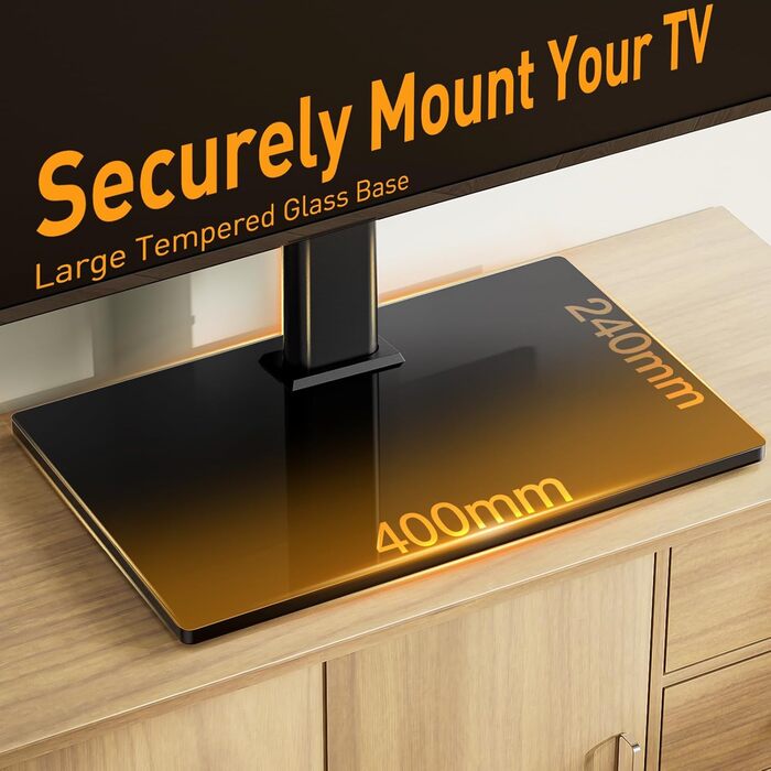 Підставка для телевізора Perlegear - універсальна, 32-60 дюймів, OLED, LCD, LED, VESA 400x400, до 40 кг, регульована висота