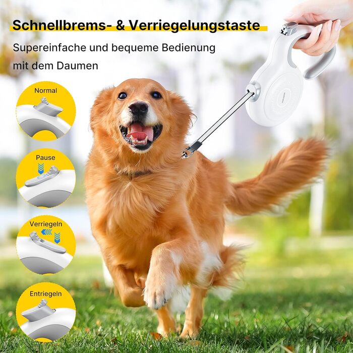 Рулетка для собак Active Brake 5м - міцна левка для середніх та великих собак до 60 кг