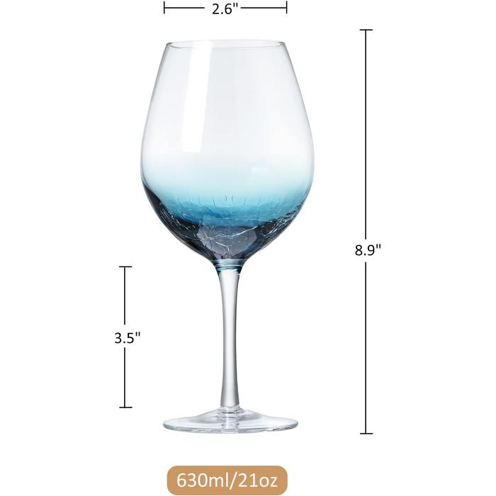 Кришталеві келихи Joeyan Elegante з блакитним ефектом 