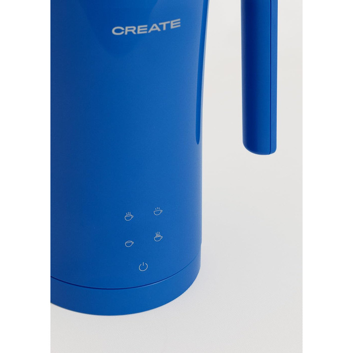 Електричний спінювач молока CREATE MilkFrother, блакитний: сенсорний дисплей, 4 програми, 350 мл, гарячий/холодний, 400W