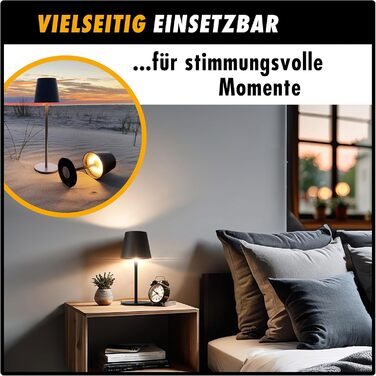 Настільна LED лампа LUNA-80-W з акумулятором, диммування, сенсорне управління, 7 кольорів, 5200mAh, 8-72 год роботи, регулювання висоти (5 рівнів), 3 шт. в упаковці