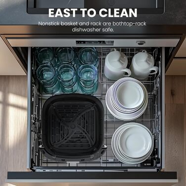 Повітряний фритюрник DUMOS 6 л з вікном, 12-в-1, для смаження, випікання, сушіння, приготування на пару, бежевий (сірий)