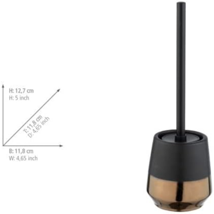 Дозатор для рідкого мила та лосьйону WENKO Brandol з кераміки, 450 мл, колір мідний (чорний), для ванної кімнати