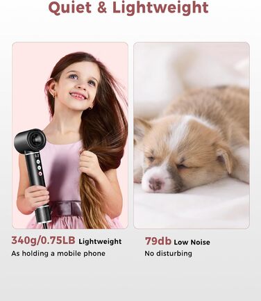 Airstyler 5 в 1: Фен-щітка з іонізацією, 5 насадок, 20 м/с, 110 000 об/хв, легкий (340г), чорний