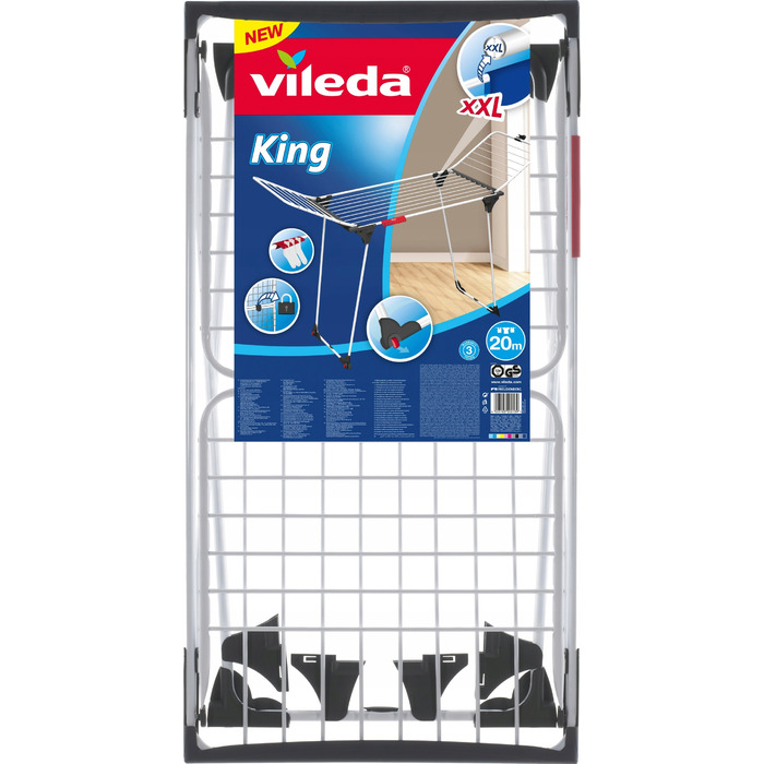 Розкладна сушарка для білизни Vileda King, підлогова, 174 см, 20 кг