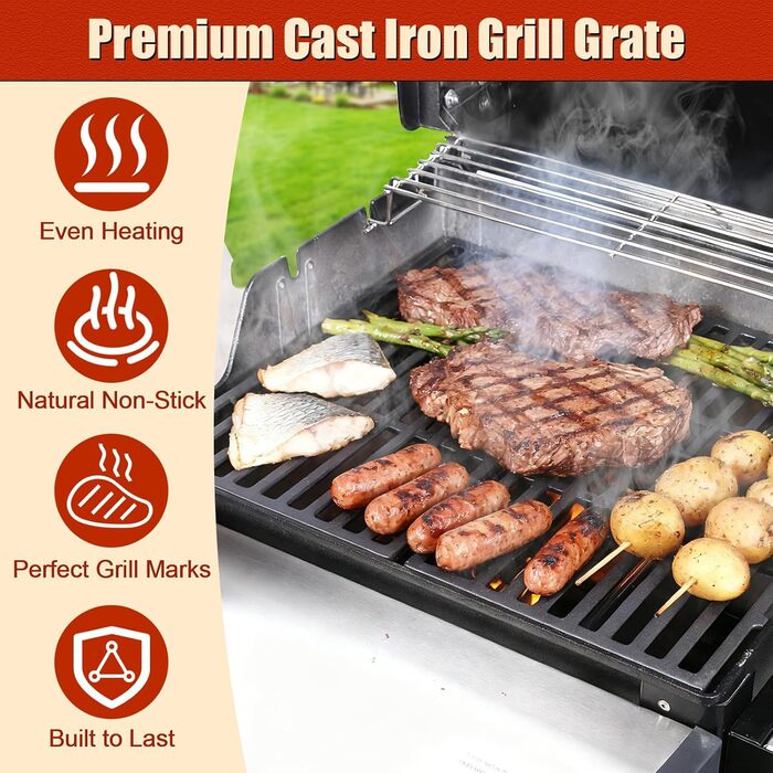 Решітка для гриля Weber Spirit I & II E210, E220, S210, S220 (2 шт.) - чавун, Denmay 7637