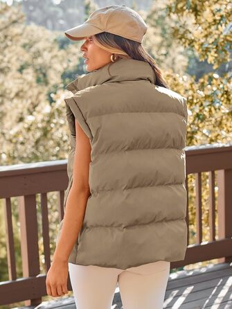Жіноча жилетка AUTOMET: стильна осіння куртка, безрукавна модель, тепла зимова верхня одежда, колір хакі, розмір S