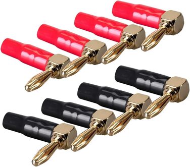 Гоайсер штекер бананний кутовий 24K позолочений для акустичних кабелів - (12 шт.) (4 пари)