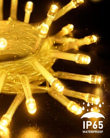 LED гірлянда на батарейках для вулиці, 10 метрів, 100 LED, з пультом дистанційного керування, таймером, 8 режимів, IP65, вологостійка, для декорування саду, вечірки, весілля, Різдва, тепле біле світло