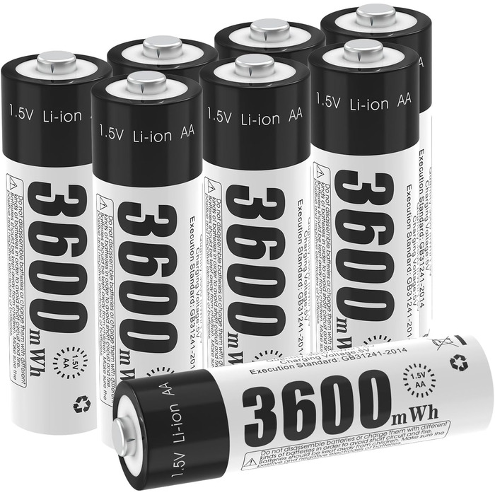 Зарядний пристрій для акумуляторів AA AAA AICARGER з LCD-дисплеєм, 4 слоти, швидка зарядка 5V/2A, 8 акумуляторів (3600 mWh)