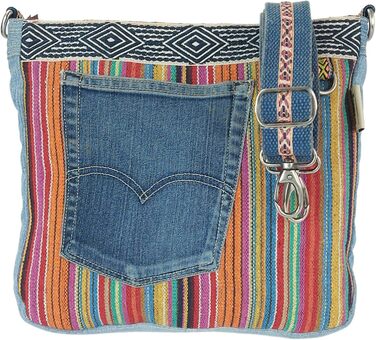 Sunsa Women's Bags Crossbody Bag Handbag Canvas & Jeans. Large Boho Crossbody Bag/Handbag Shoulder Bag, Gift Ideas for Women/Girls Sustainable Products (Colorful/Pink)