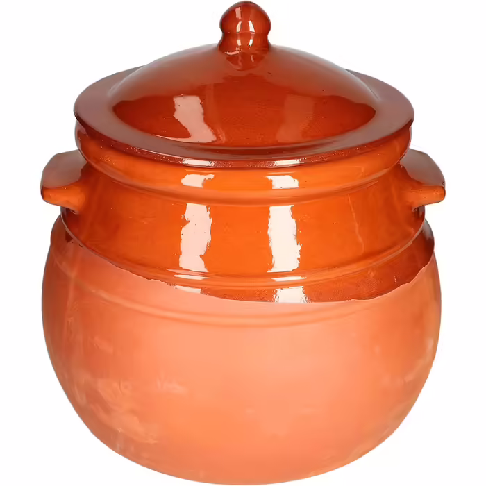 MamboCat Casserole Pot with Lid | One-Pot Meal | 4.5 Liters | Mediterranean | Unique Handmade | Partially Glazed | Antique/Vintage | Medieval | Viking