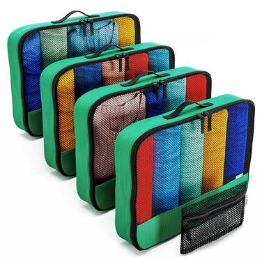 Органайзери для валізи OW-Travel: набір з 5 штук (зелені) - великі та середні