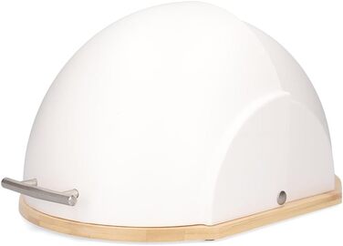 HOMLA Металева хлібниця для зберігання хліба, 37 x 26 x 22 см, білий колір