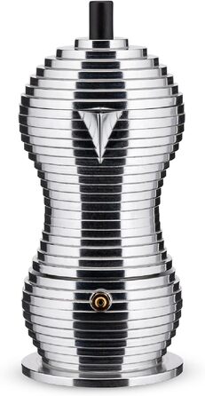 Кавоварка Alessi Pulcina, чорна, алюміній, 5.4 x 14.5 x 33.5 см, на 6 чашок
