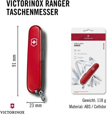 Мультитул Victorinox Ranger - Швейцарський  ніж, 21 функція, з лезом та відкривачем корок/доріг