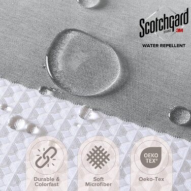 Шторка для душу Madison Park Spa Waffel з тканини, оброблена 3M Scotchgard, 182.9 x 182.9 см, Бежева (1 шт.)