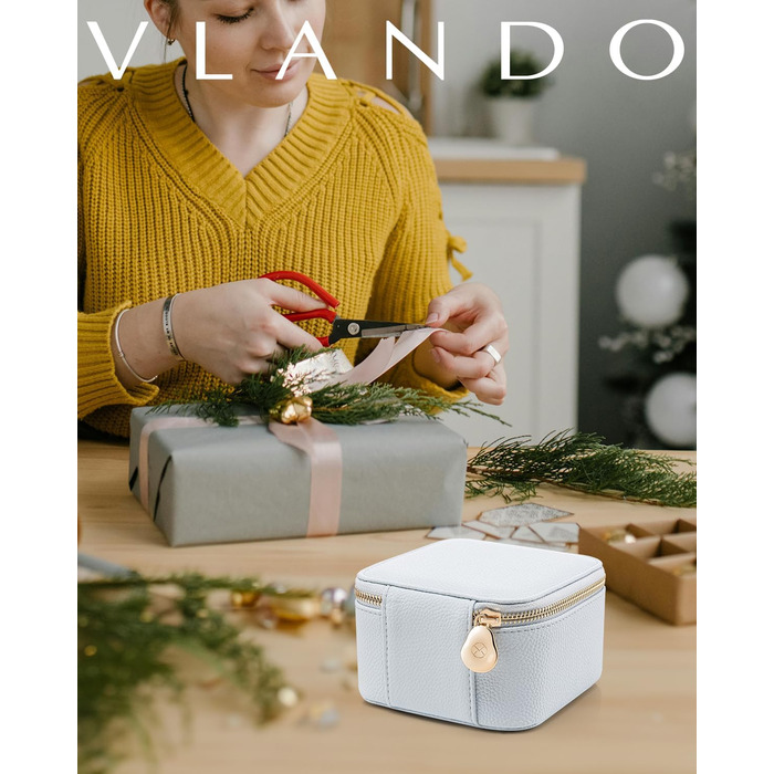 Шкатулка для прикрас Vlando з 12 оксамитовими мішечками, органайзер для подорожей, подарунок для жінок (Рожевий, 12 шт.)