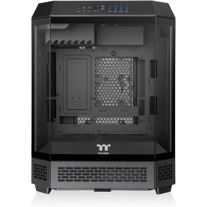 Корпус ПК Thermaltake The Tower 600 ATX Mid-Tower, чорний: скляний дизайн, USB-C, підтримка радіаторів 420/360мм
