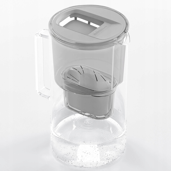 Скляний фільтр-глечик Wessper D2 BOROSILICATE 3л, сірий + 10 фільтрів