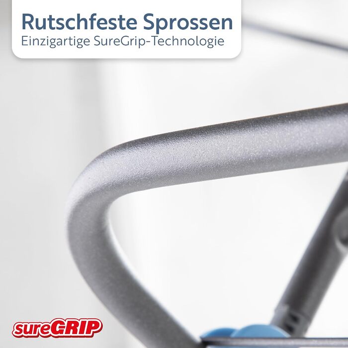 Сушарка для білизни Minky Premium Sure Grip, 3-рівнева розкладна сушарка з протиковзаючими стержнями для дому та вулиці, стандартний розмір, з 4 кутовими гачками